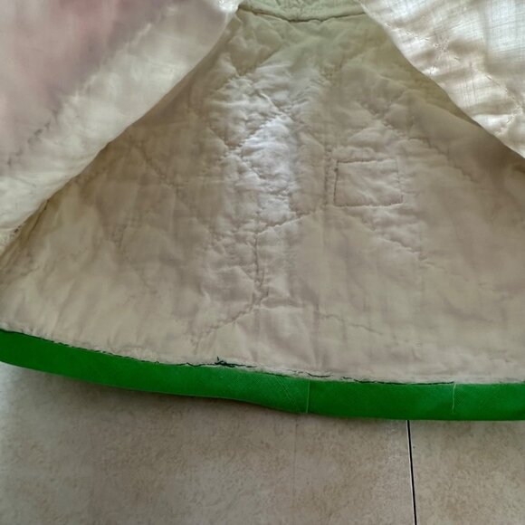 Handmade Baby Hooded Jacket Made from Vintage Quilts 0-3 month Dylan White Green - Picture 8 of 10